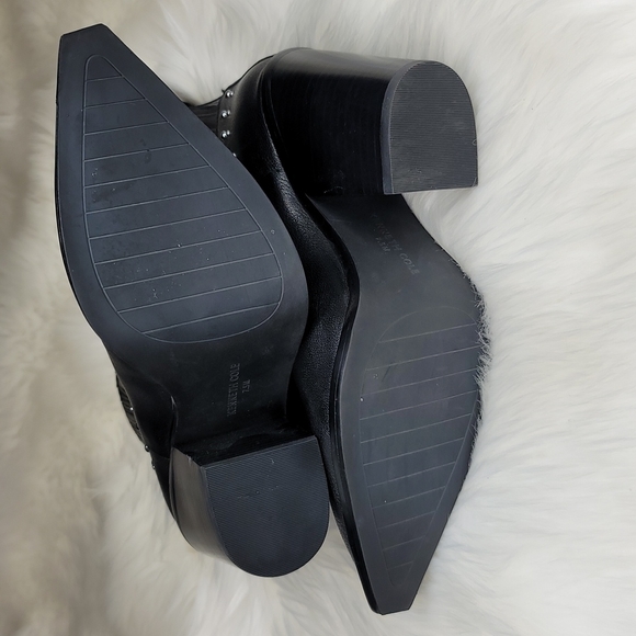 Kenneth Cole New York West Side Bootie Silver Studs RB Black Leather Boots - Picture 15 of 16